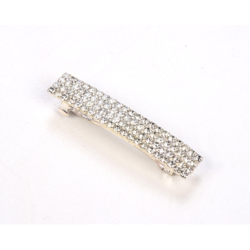 Hand made hair accessories bling crystal rhinestone barrette silver hair clip for women